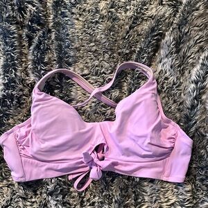 Shade & Shore Light Purple Bikini Top | 36C | No Underwire | Bow Detail